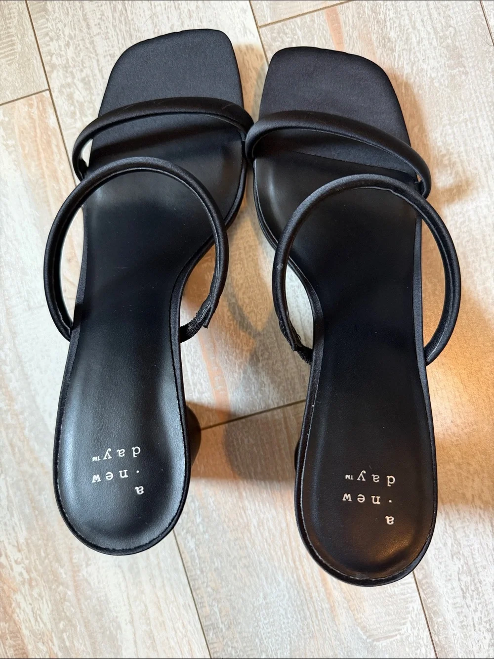 a new day Black Strappy Block Heel Sandals